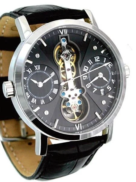Aeromatic Semi-Skeleton Watch with Three Movements #A1384 44 mm kol saati