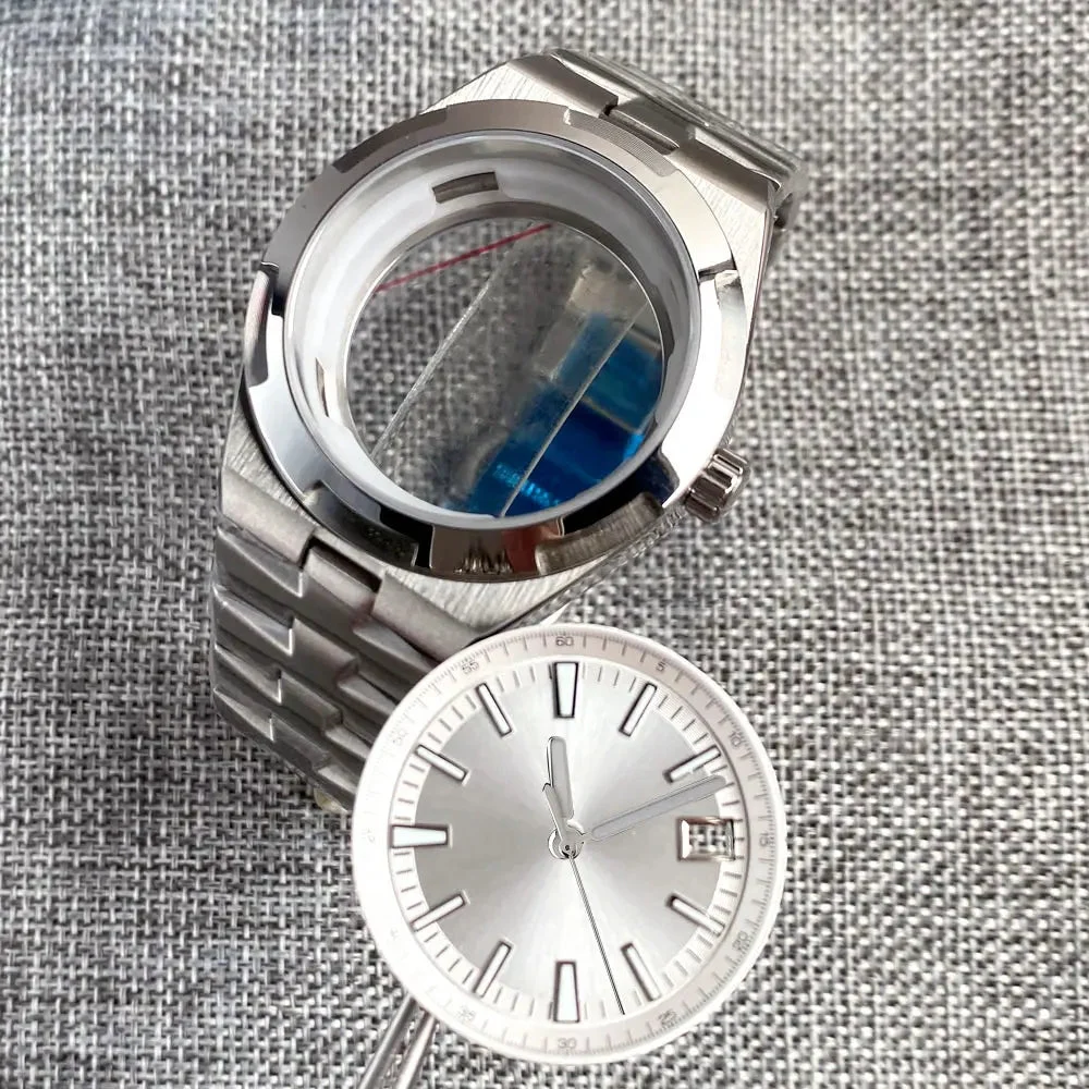 Tandorio Overseas Watch case NH34 NH35 NH36 NH70 NH72 Movement 33MM Dial Lume Hand Watch Part Mod Brush Finish Bracelet 1005006049359797-case 41 mm kol saati