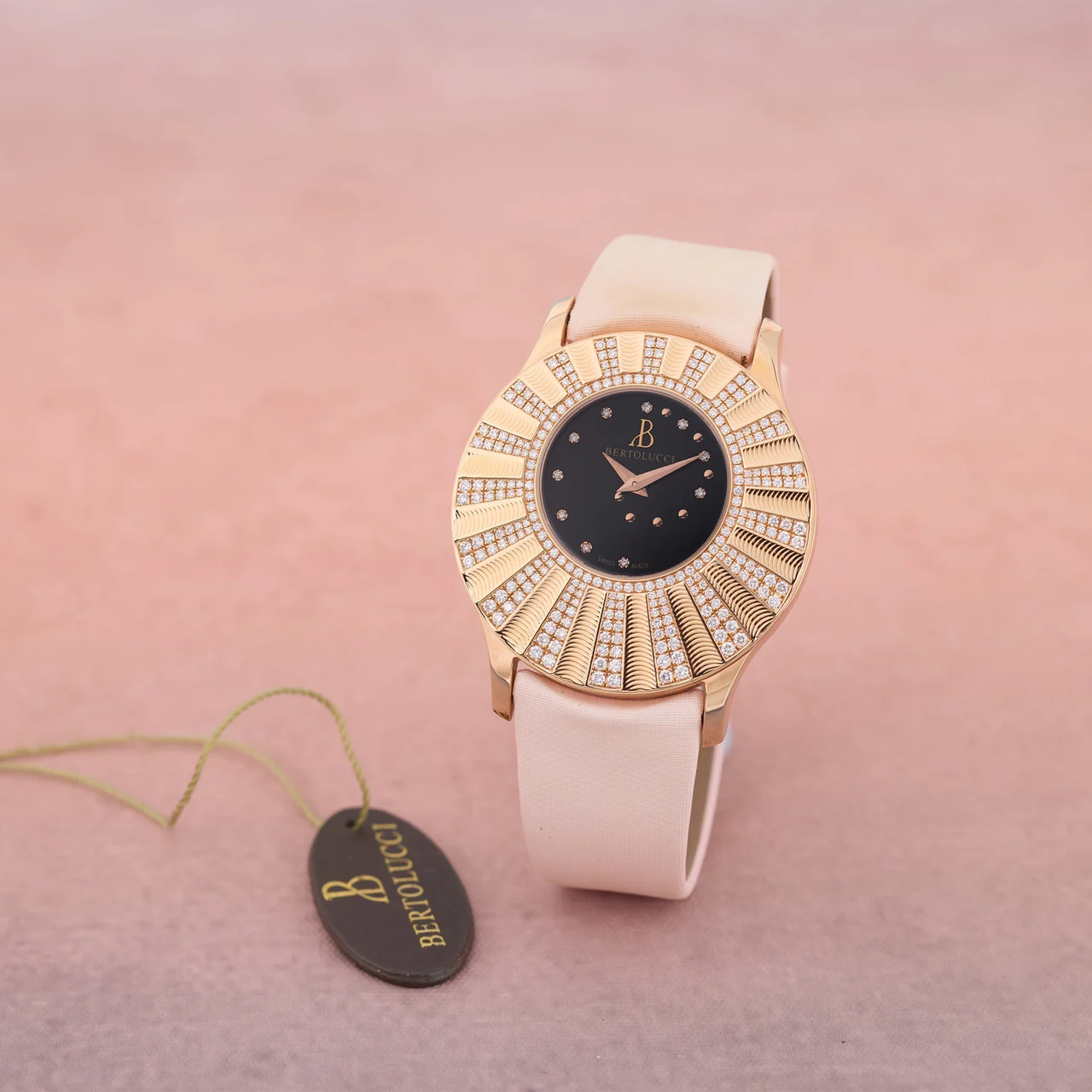 Bertolucci BERTOLUCCI, REF. 723.50.67.8.35D.R01, STRIA, DIAMOND, NOS, 18K PINK GOLD kol saati