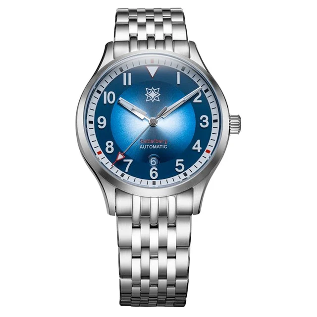 Second Hour Sattelberg Mk2 Watch with Blue Dial #SEC-HOU-07 kol saati