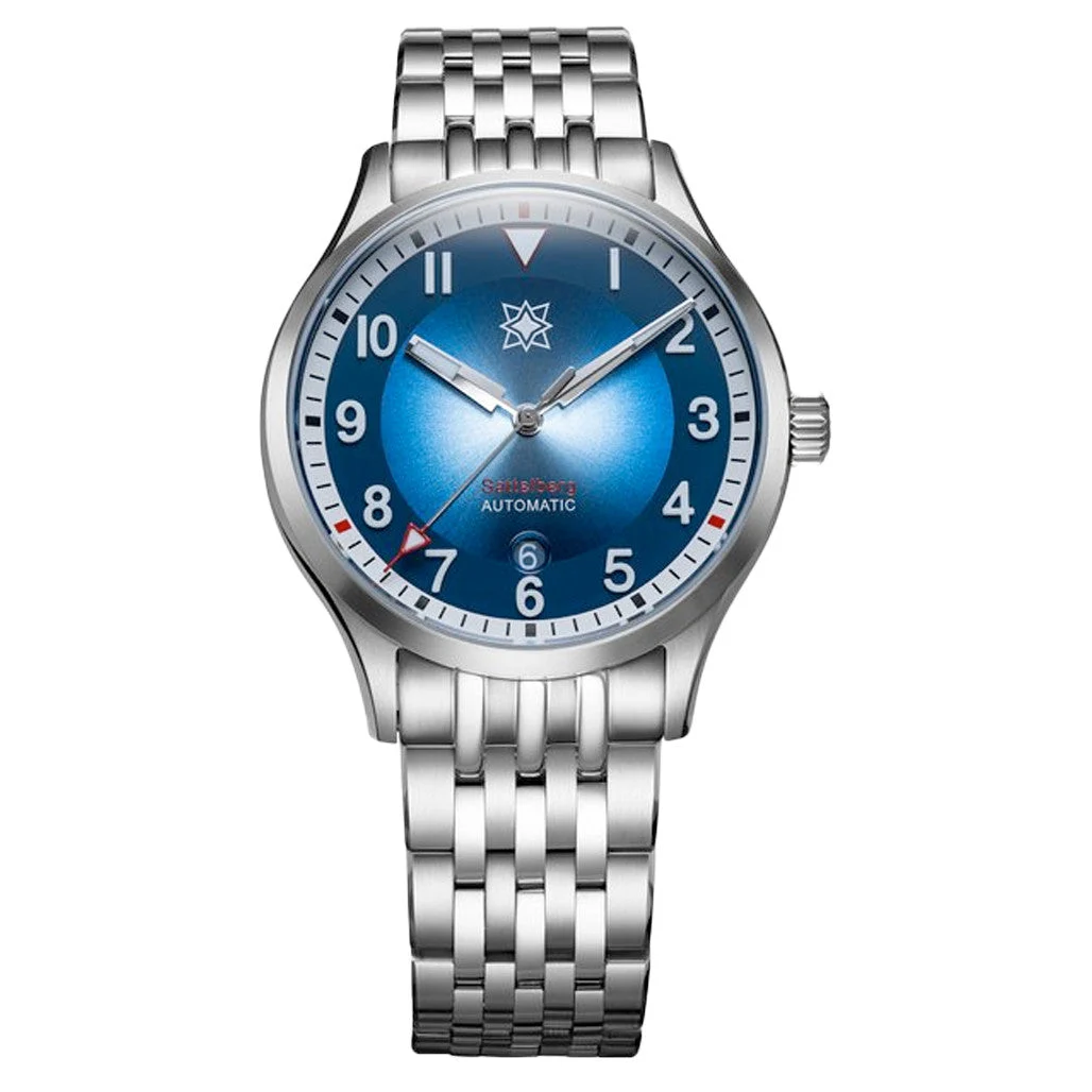 Second Hour Sattelberg Mk2 Watch with Blue Dial #SEC-HOU-07 47 mm kol saati