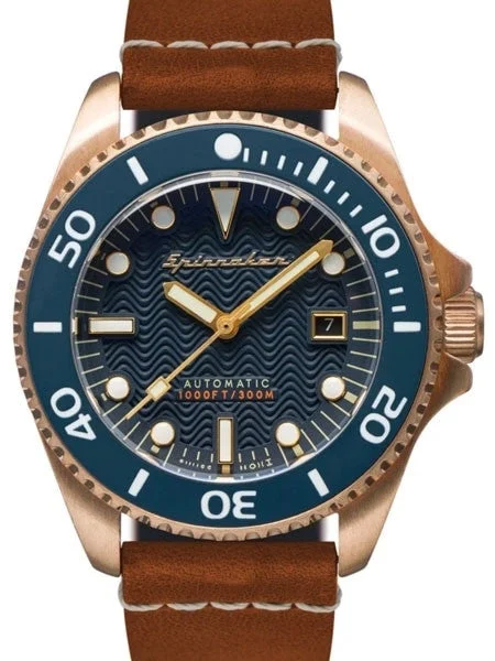 Spinnaker Tesei Swiss Automatic Sports Watch with 43mm Bronze Case and Blue Dial #SP-5060-