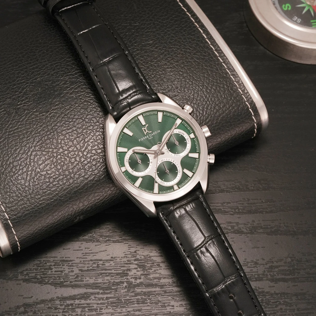 Imperium Astra Stainless Steel Silver with Black Leather Strap CF.1028.LB.1 40 mm kol saati