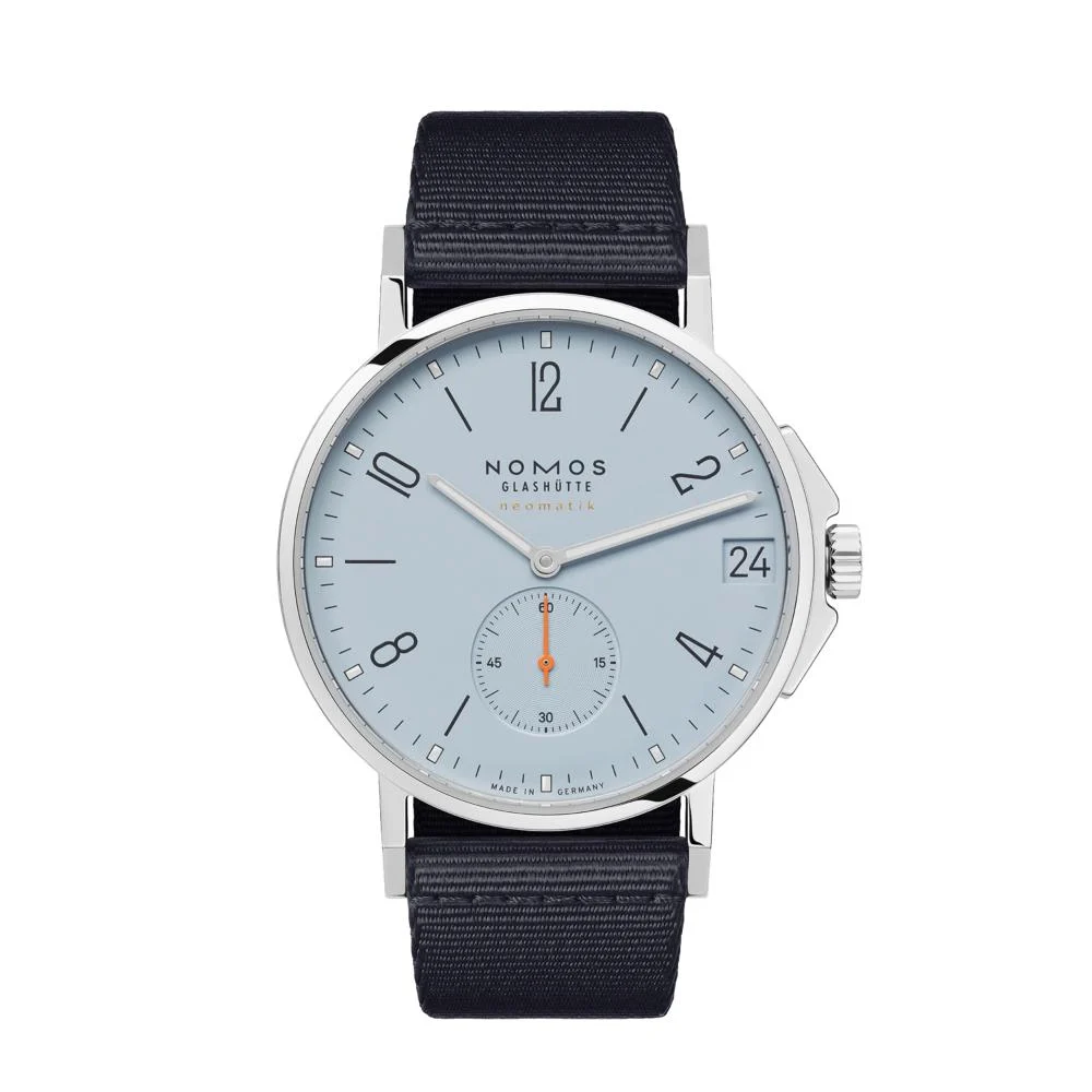 NOMOS Glashütte Ahoi Neomatik Date 38mm - Sky Blue on Textile Strap 526 38 mm kol saati