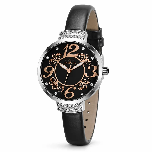 Invicta Celestial Florisque Watch - 33mm, Black (70336) kol saati