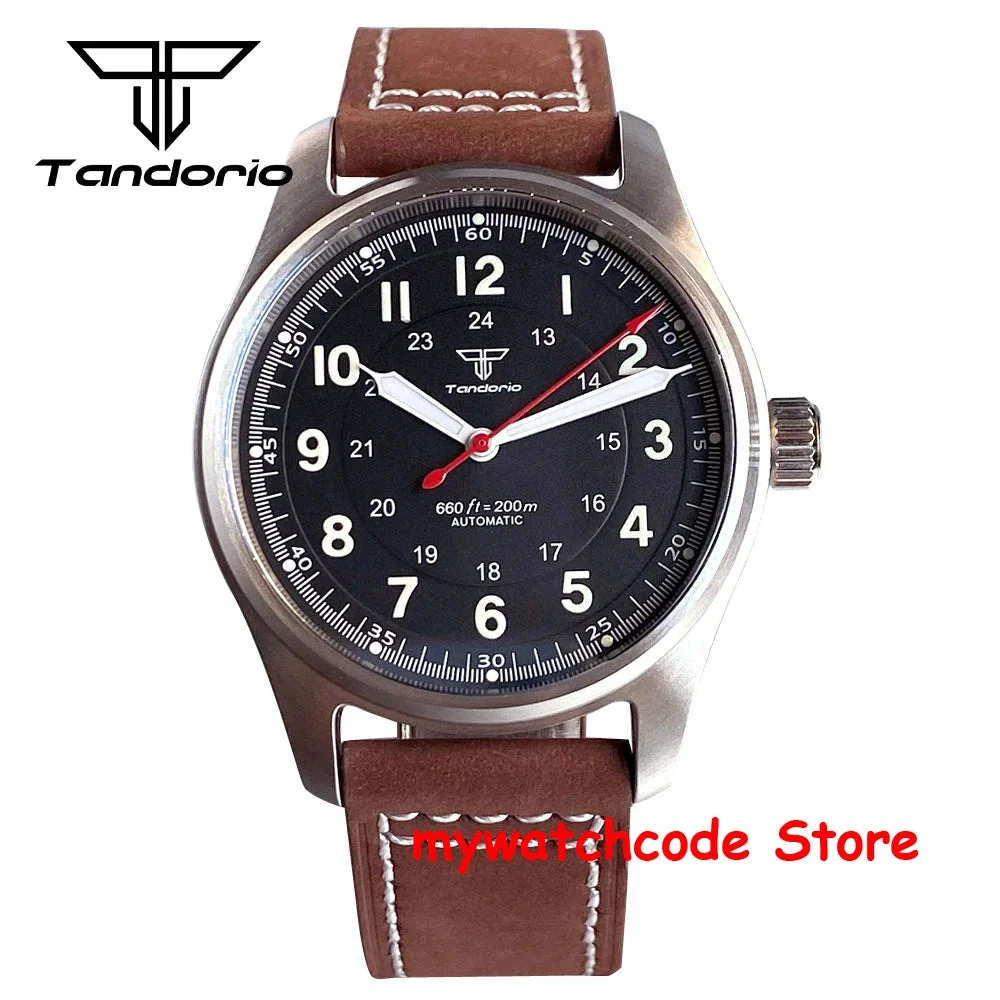 Tandorio Watches Pilot Tandorio TD143M Miyota8215 Automatic 20BAR Sapphire Luminous 1005010311445588-logo silver-glass back 39 mm kol saati