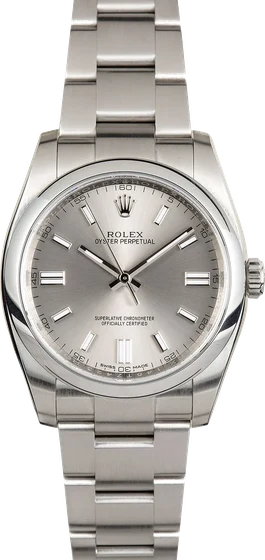 Rolex Authentic Oyster Perpetual 116000 Steel Dial 116000RSO kol saati