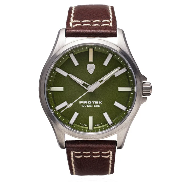 Protek Titanium Field Watch 3000 Series with Tritium T100 Tubes and Green Dial #PT3005 kol