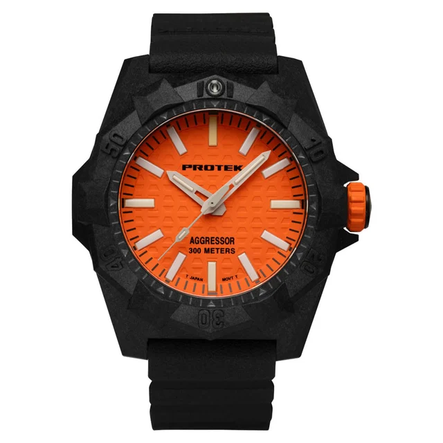 Protek Aggressor Carbon 4000 Series with Orange Dial #PT4004 kol saati