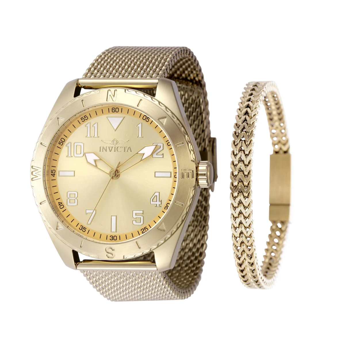 Invicta Specialty Watch - 45mm, Gold With Bracelet Set (48290) 45 mm kol saati