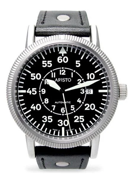 Aristo Day Flight Swiss ETA 2824-2 Automatic Watch with Sapphire Crystal 3H43 44 mm kol saati