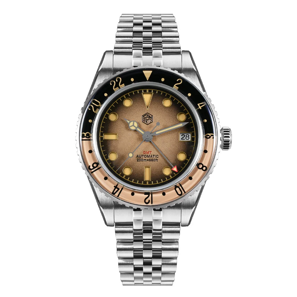 San Martin Vintage NH34 GMT Watch SN0134 温-二手代发-Nancy-,DW-0300 40 mm kol saati