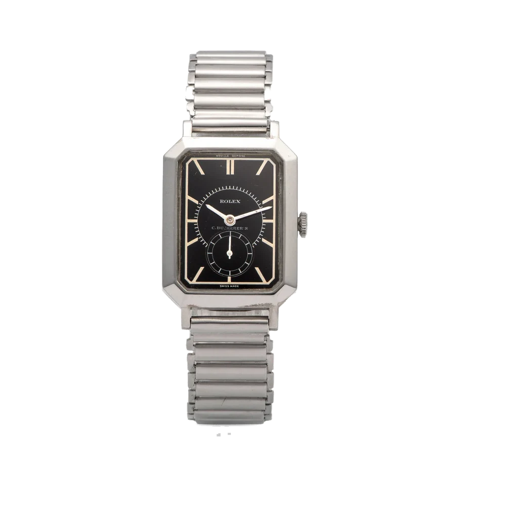 Rolex ROLEX, REF. 815, BLACK DIAL, RETAILED BY BUCHERER, WHITE GOLD kol saati