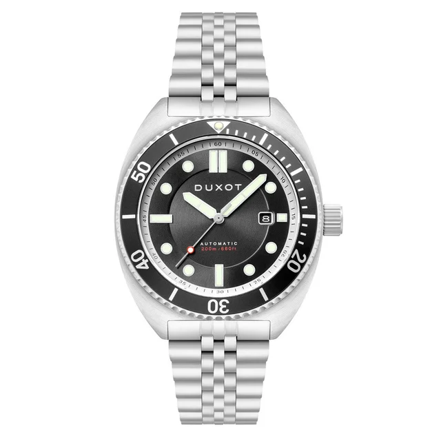 Duxot Tortuga Automatic Dive Watch with Black Dial #DX-2026-11 kol saati