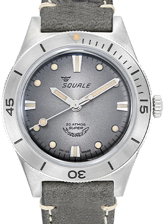 Squale Super- Sunray Grey - Leather SUPERSSG.PG/SQ 45 mm kol saati