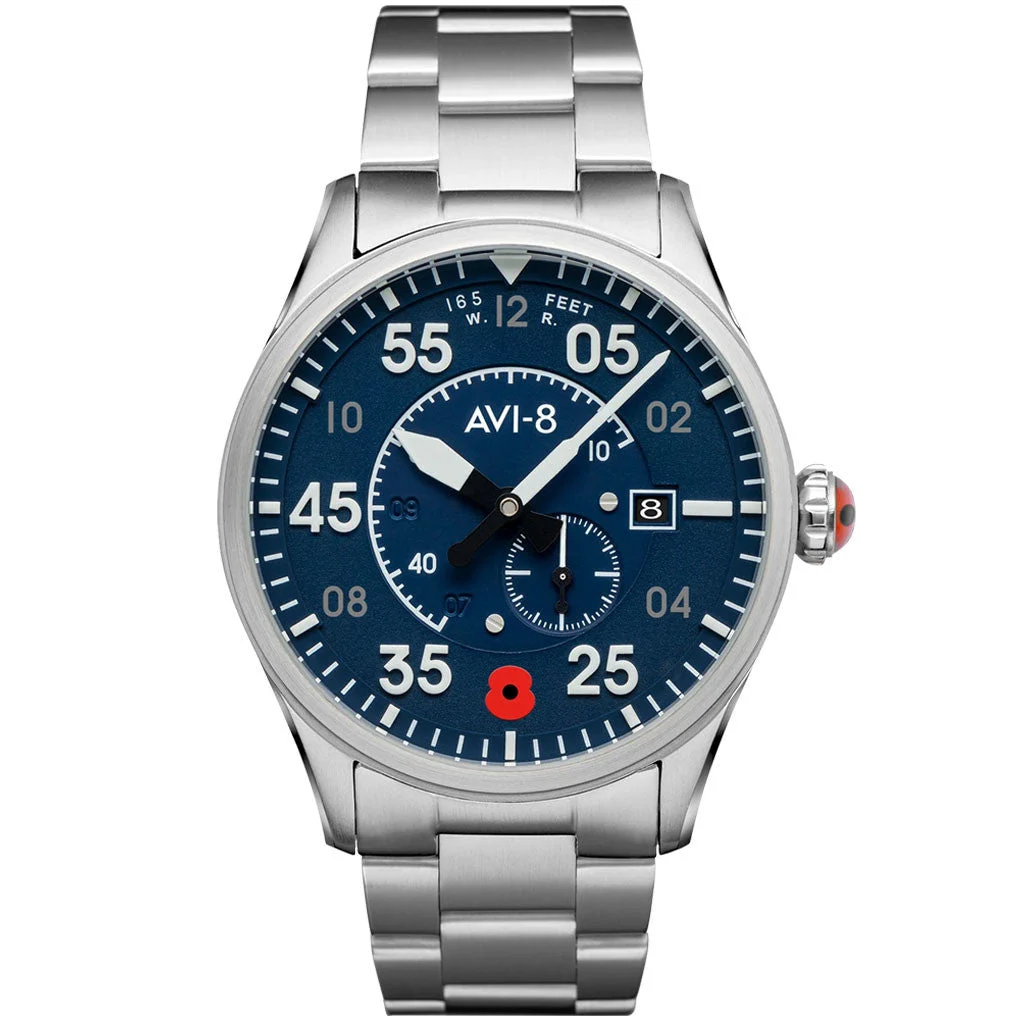AVI-8 Spitfire Royal British Legion Limited Edition, 21-Jewel Automatic Pilot Watch, AR Sapphire Crystal #AV-4073-RBL 42 mm kol saati