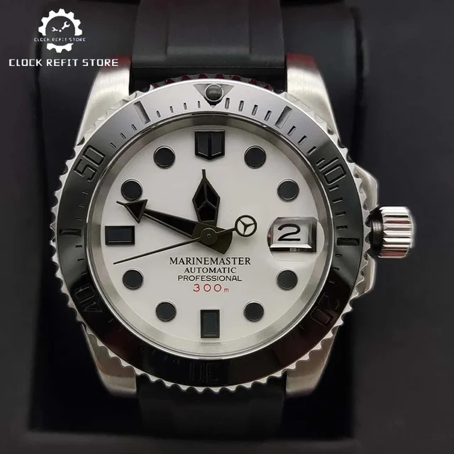 Tandorio Custom Watch Yacht-Master 40mm NH35 Diver Watch Sapphire glass back CW1102 matte