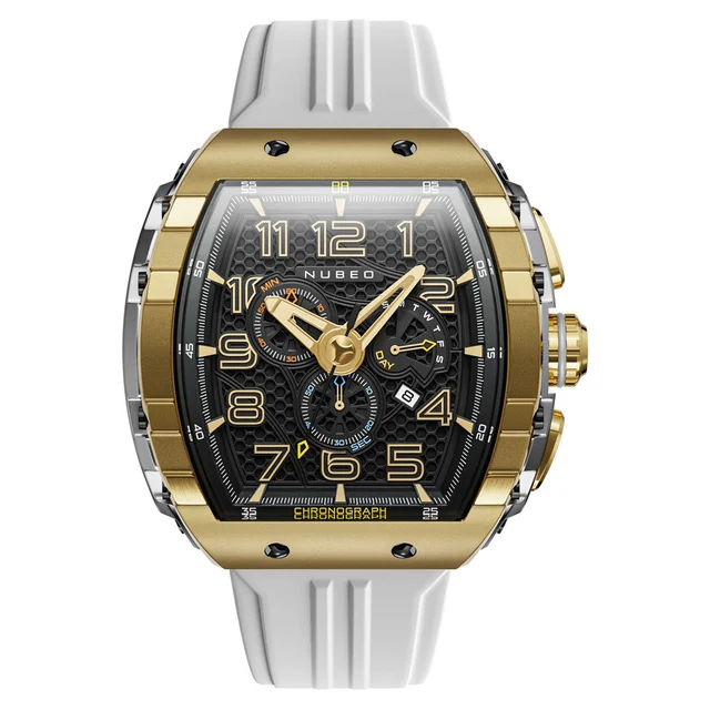 Nubeo Magellan Retrograde Chronograph White Gold #NB-6088-06 kol saati