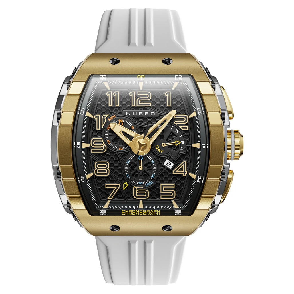 Nubeo Magellan Retrograde Chronograph White Gold #NB-6088-06 kol saati