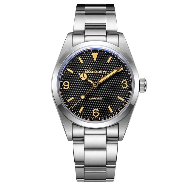 addiesdive Explore VH31 Quartz Watch AD2096 爱迪时-AD2096- 棕面菱格纹 - 三株钢带 kol saati