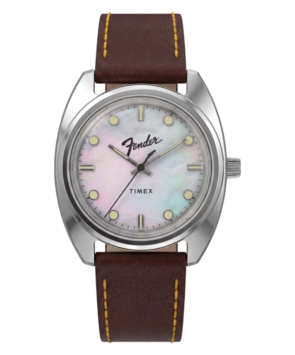 Timex Fender x 37mm Leather Strap Watch TW6A14700JR 37 mm kol saati