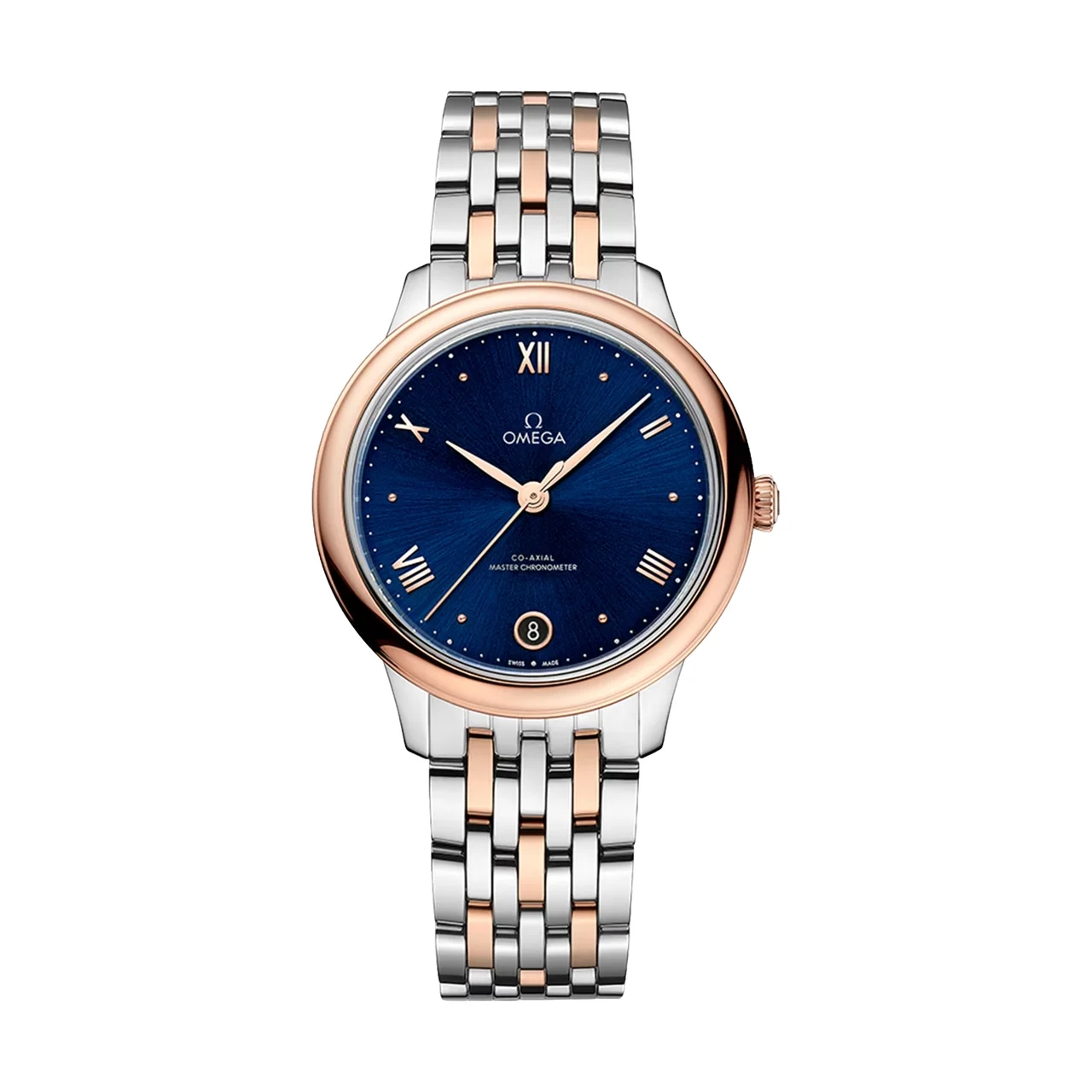 OMEGA Ville Prestige Steel and Sedna Gold 34mm - Blue on Bracelet O43420342003001 34 mm kol saati