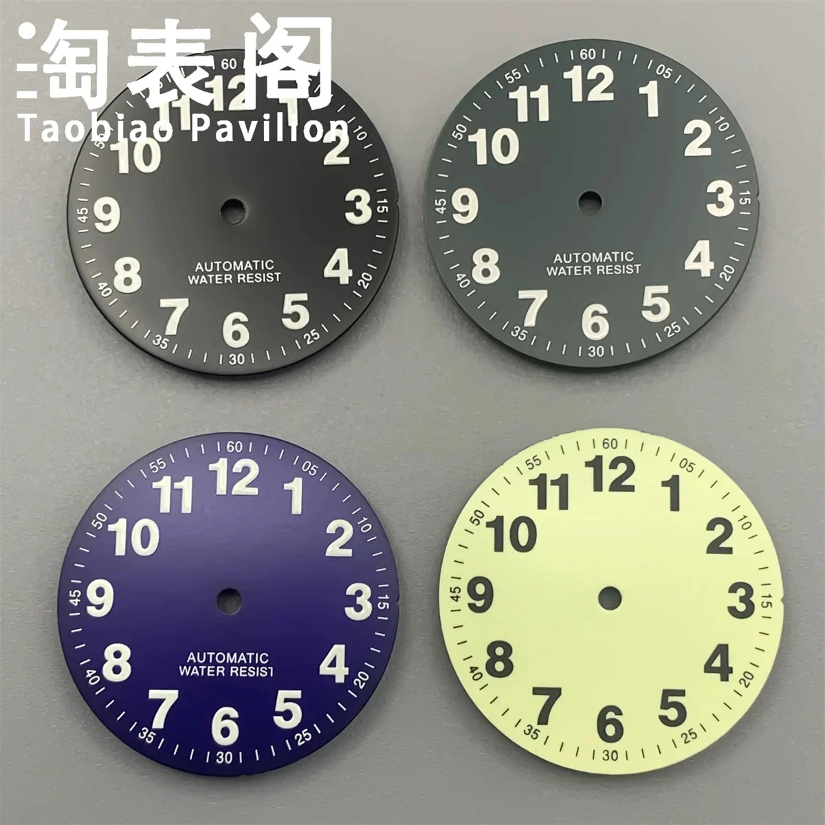 Tandorio Super C3 Dial Big Arabic numeral hour markers green luminous sterile dia suitable for NH35 ETA2824 pt5000 Miyota 8215 5995435355705 29 mm kol saati