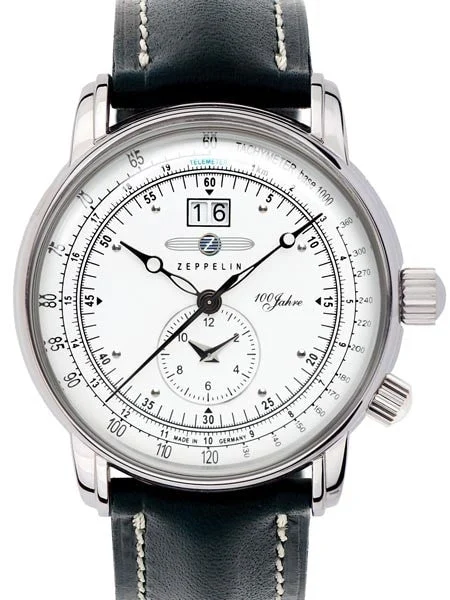Graf Zeppelin German Made, Dual Time Big Date 100 Years of Zeppelin Watch #7640-4 kol saat