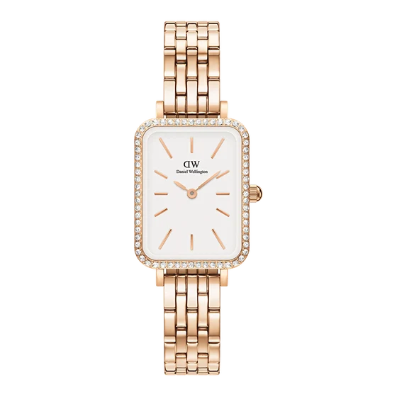 DANIEL WELLINGTON Quadro Lumine Bezel 5-Link Melrose DW00600672 kol saati
