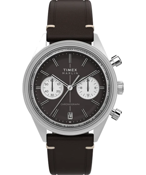 Timex Marlin® Jet Quartz Chronograph 40mm Leather Strap Watch TW2Y24700 kol saati