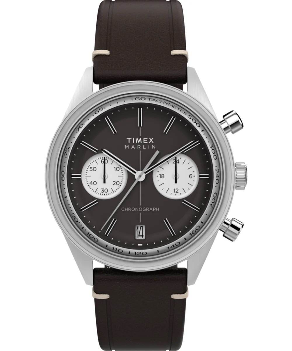 Timex Marlin® Jet Quartz Chronograph 40mm Leather Strap Watch TW2Y24700VQ 40 mm kol saati