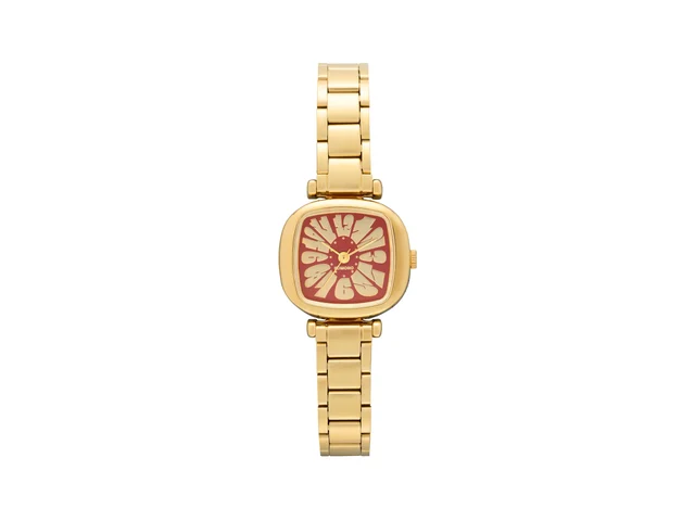Komono Moneypenny Flower Tire Gold Bordeaux KOM-W4610 kol saati