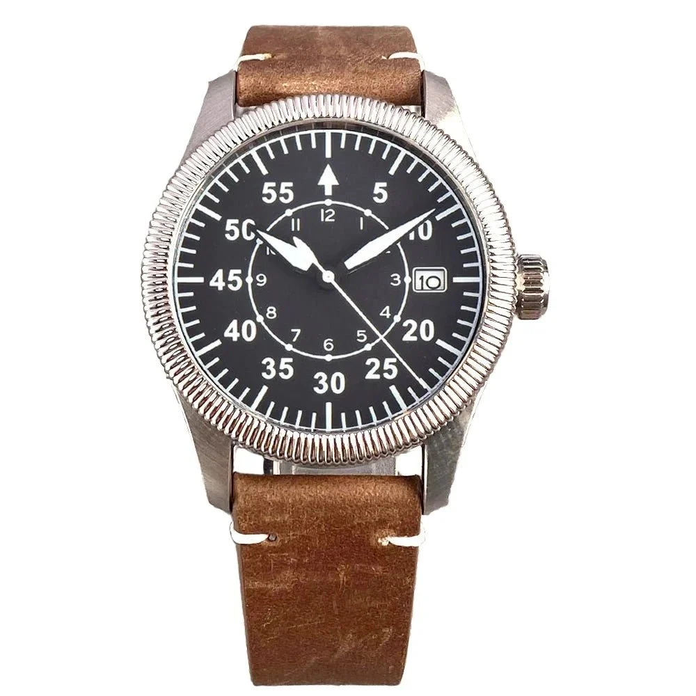 Wristfull Tandorio NH35 Automatic 39mm Pilot Military 20Bar Sapphire TD116 14:10#nologo-D;5:56964930#nh35 movt 39 mm kol saati