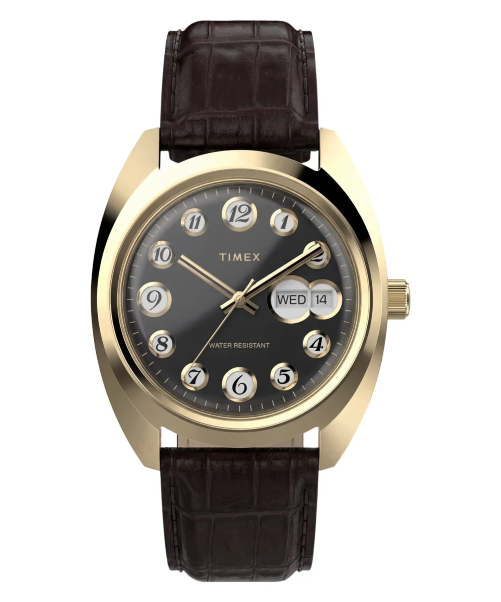 Timex Rotary Phone Dial Reissue 37mm Leather Strap Watch TW2Y82100VQ 37 mm kol saati