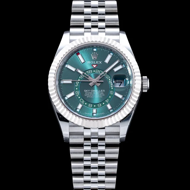 Rolex Skydweller Stainless Green Dial M336934 210009N29019 kol saati
