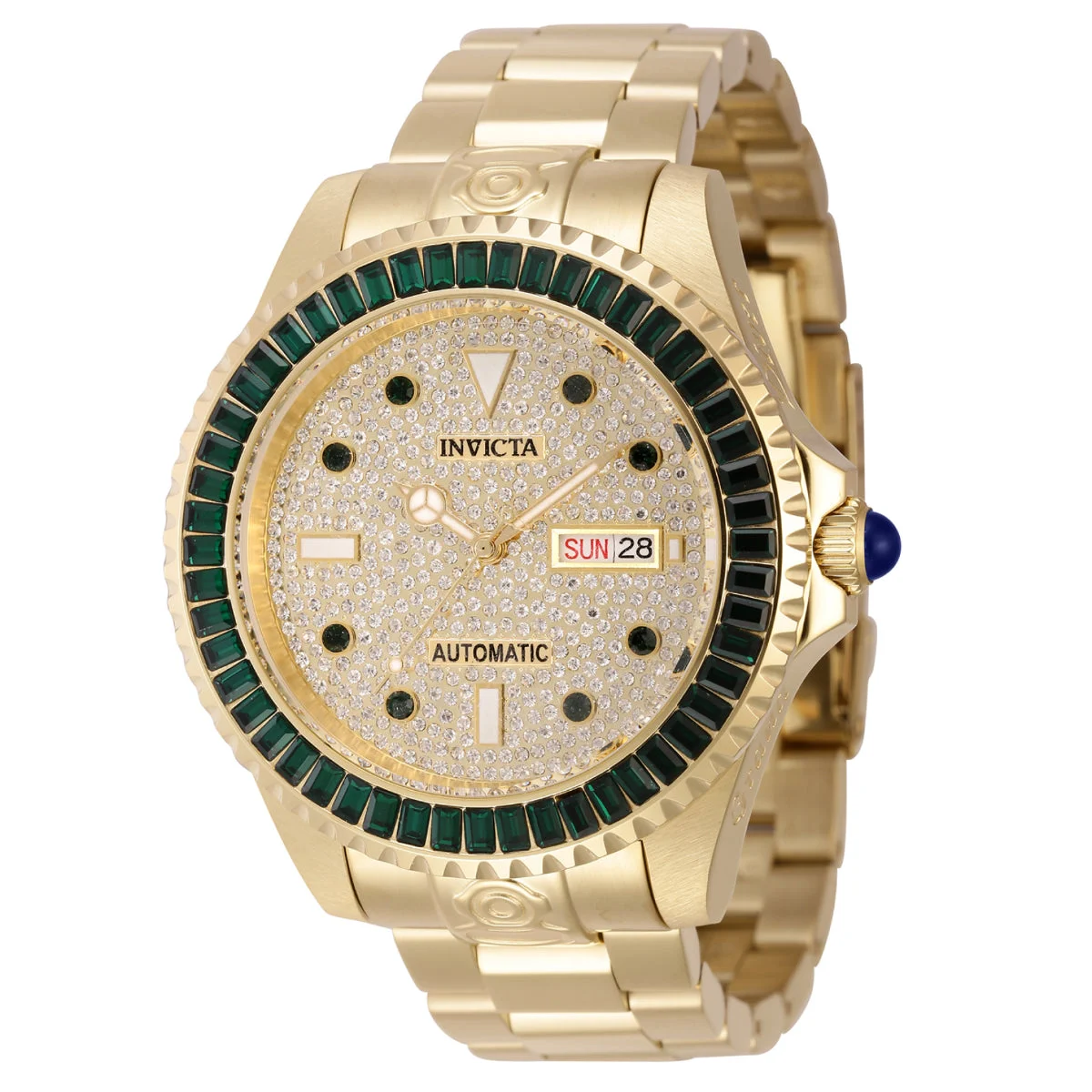 Invicta Grand Diver Paveon Automatic Watch - 47mm. Gold (45660) 47 mm kol saati