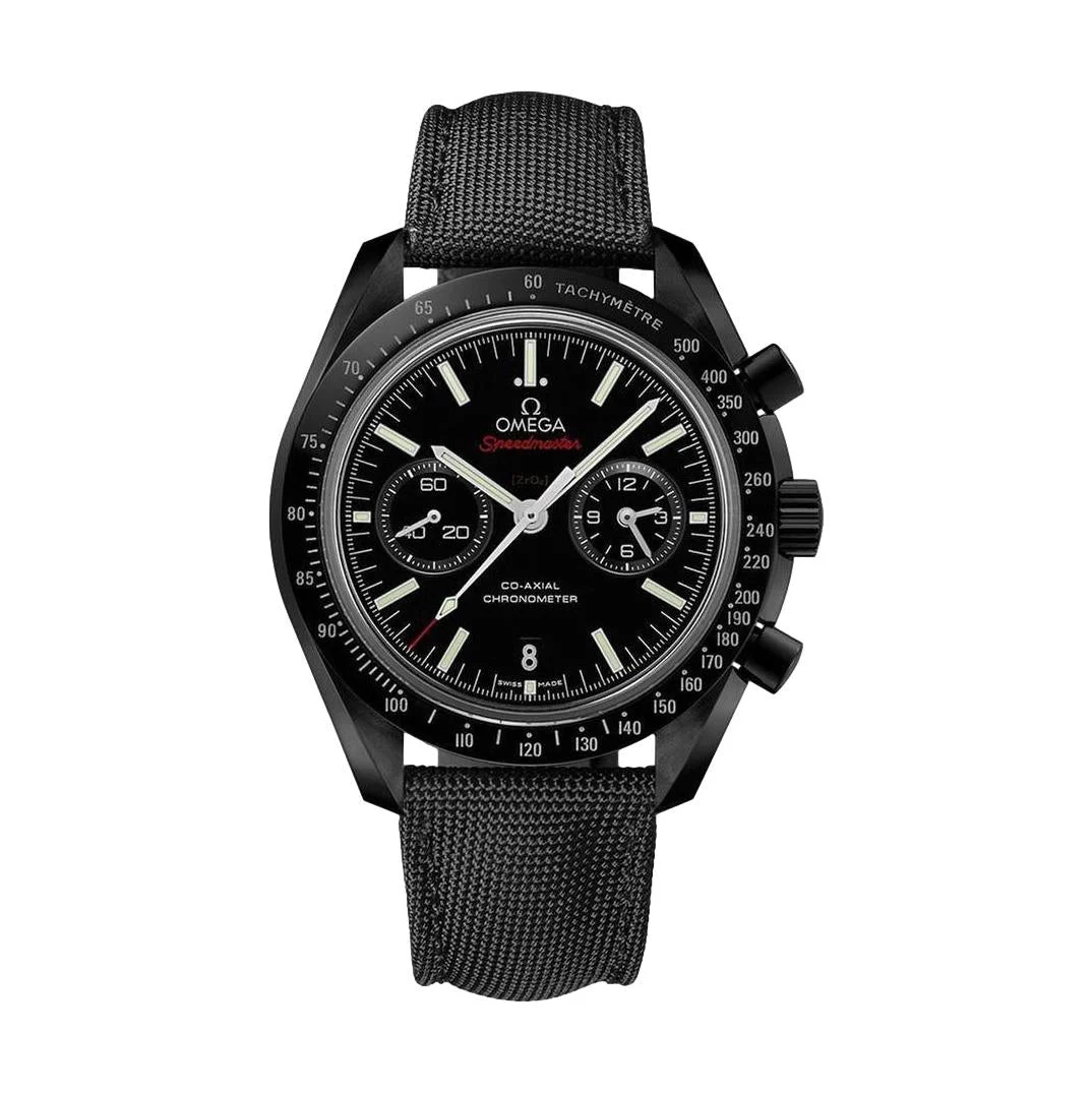 OMEGA Speedmaster Dark Side Of The Moon Chronograph 44.25mm - Black on Fabric Strap O31192445101007 kol saati