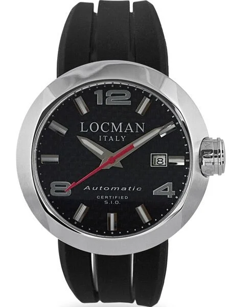 Locman Automatic Watch with 46mm Case and Carbon Fiber Dial #425CRBSL kol saati