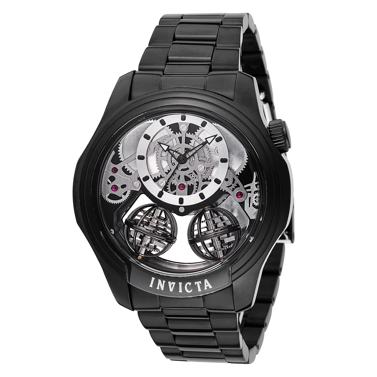 Invicta Specialty Twin Axis Watch w/ Skeleton Dial - 46mm. Black (48899) 46 mm kol saati