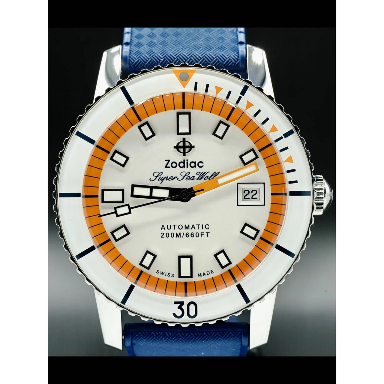 Zodiac Super Sea Wolf Automatic Blue Rubber ZO9270 210000030694 49 mm kol saati