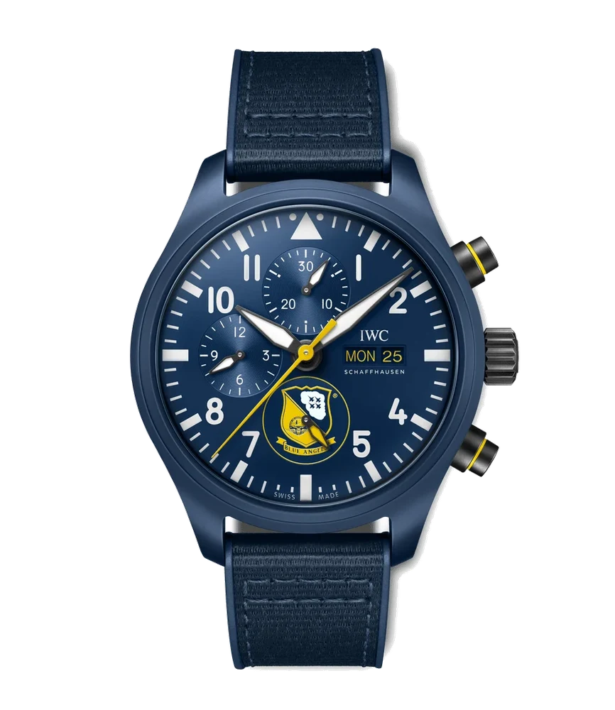IWC Pilots Watch Chronograph Edition Blue Angels IW389109 44.5 mm kol saati