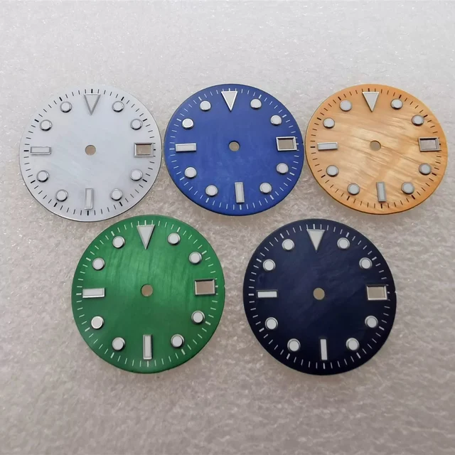 Tandorio MOP Dial Luminous Fits Seiko Seiko NH35 NH36 Automatic Mother of Pearl Dial Subma