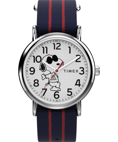 Timex Peanuts® x Weekender Joe Cool 38mm Fabric Strap Watch TW2Y31100 kol saati