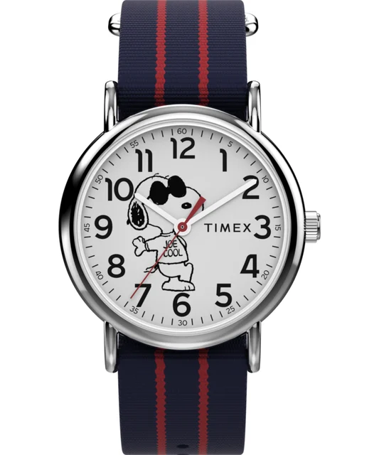 Timex Peanuts® x Weekender Joe Cool 38mm Fabric Strap Watch TW2Y31100JT kol saati