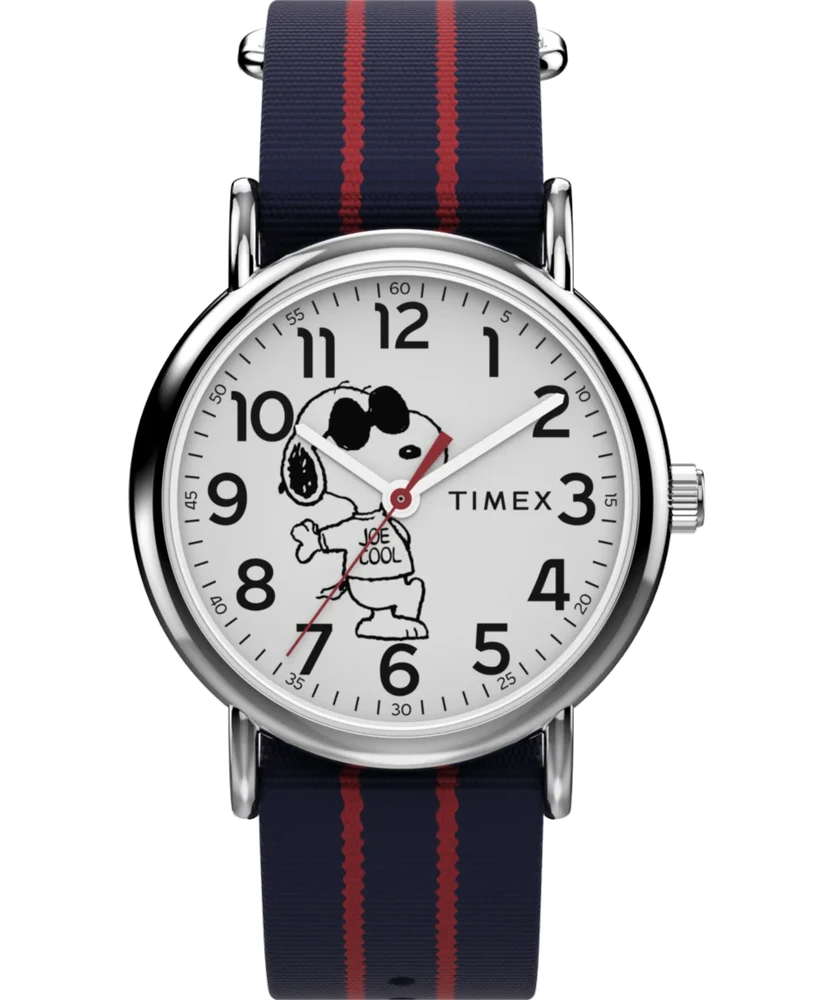 Timex Peanuts® x Weekender Joe Cool 38mm Fabric Strap Watch TW2Y31100 38 mm kol saati