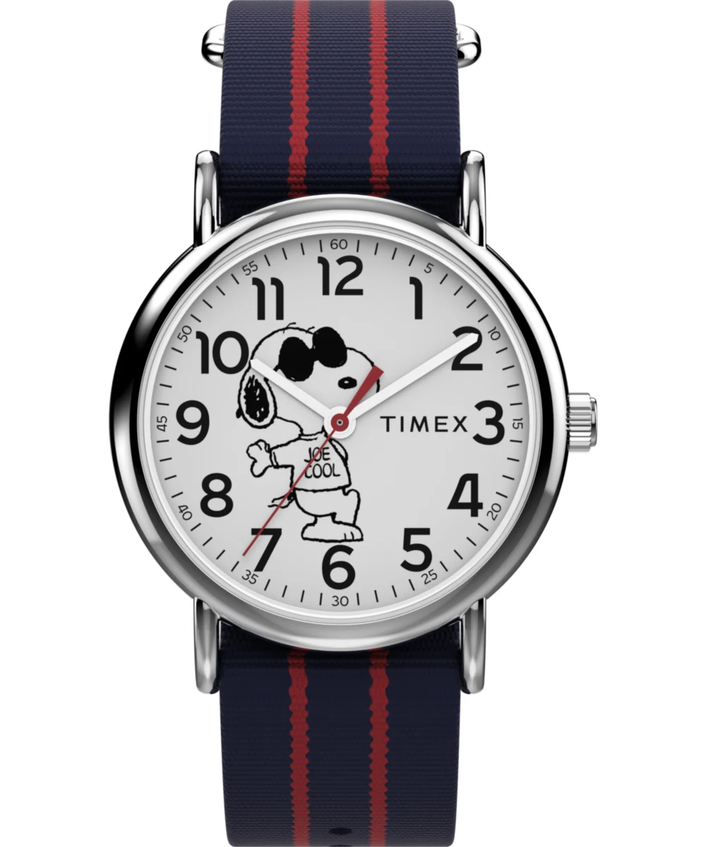 Timex Peanuts® x Weekender Joe Cool 38mm Fabric Strap Watch TW2Y31100JT 38 mm kol saati