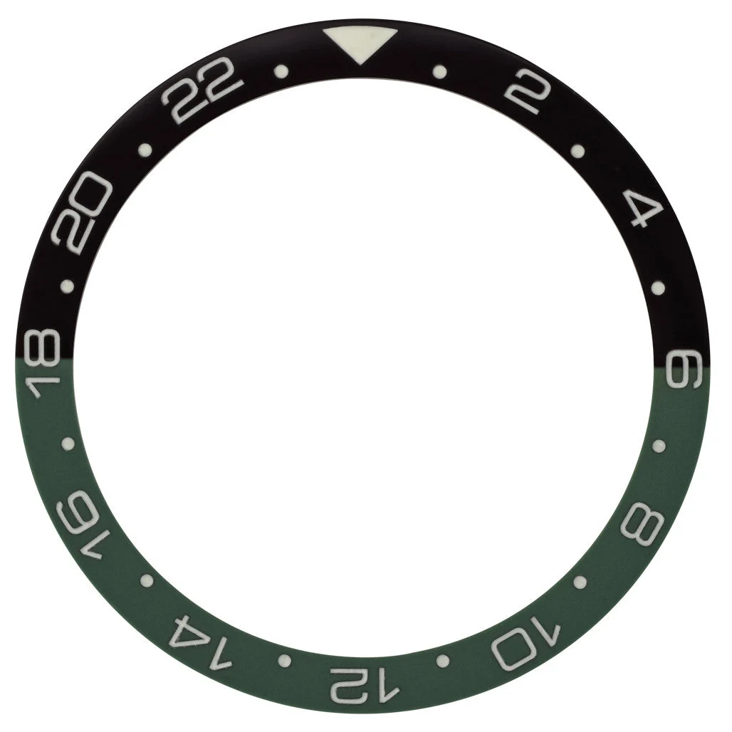 Islander Black and Green (Sprite) 24 hour GMT Ceramic Luminous Bezel Insert for SKX007 #C46 kol saati