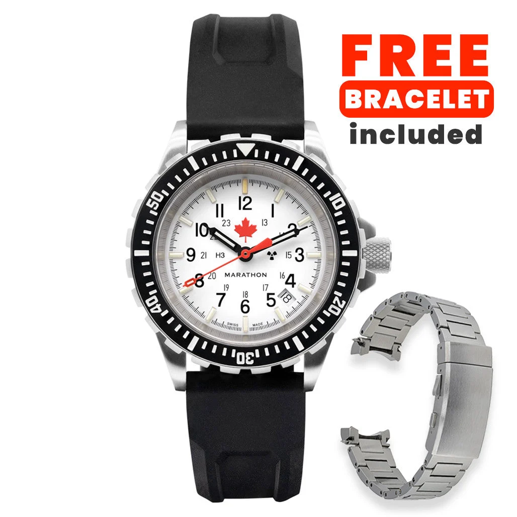 Marathon ADANAC Arctic Red Maple Diver's Automatic (GSAR) Watch #WW194006SS-91630 41 mm kol saati