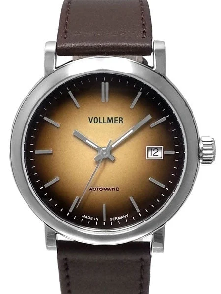 Vollmer Brown Focus Swiss ETA Automatic Watch with Ombr??-like Brown Dial #4H172 kol saati