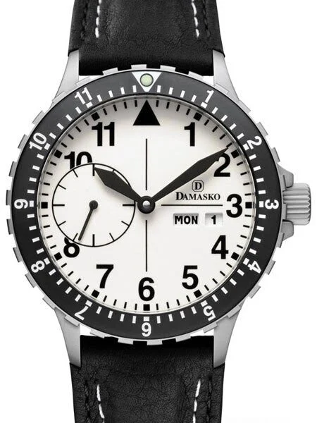 Damasko German Automatic Watch with a 12-hour Dual-Time Bezel and Stainless Steel Case #DK15 DK15-12 44 mm kol saati